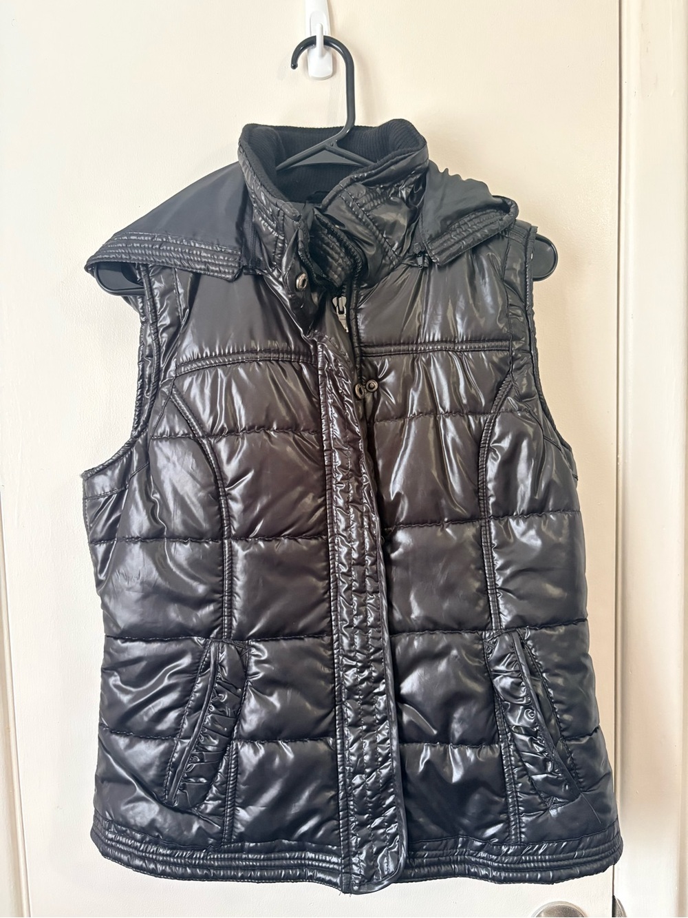 New York & Company Black Quilted Puffer Vest